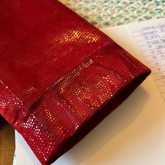 STUNNING Dress & Jacket Danier Patent leather & suede blood red - Picture 11 of 11